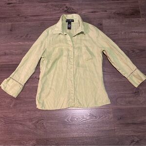 Mercer & Madison linen button up shirt lime green